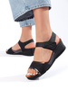 Chic Black Velcro Sandals