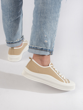 Dark Beige Platform Sneakers