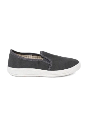 Simple Grey Slip-On Sneakers for Boys