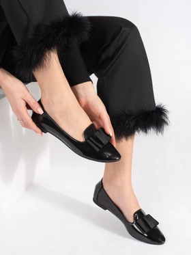 Black Ballet Flats with Bow