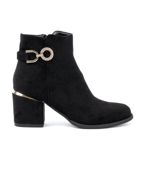Black women's ankle boots with elegant buckle