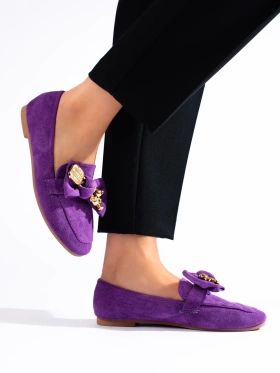 Purple Suede Loafers