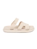 Light beige women's flat slide sandals