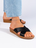 Chic Black Platform Slides