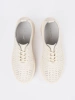 Skórzane ażurowe półbuty Sergio Leone jasnobeżowe