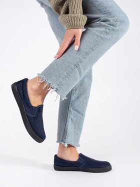 Comfy Navy Slip-On Sneakers