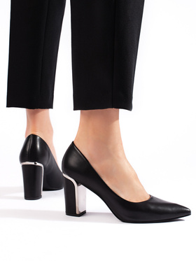 Black Block Heel Pumps