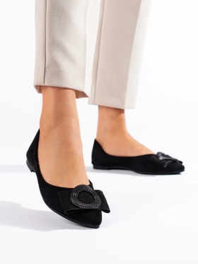 Suede Black Ballet Flats