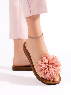 Pink Flower-Embellished Sandals