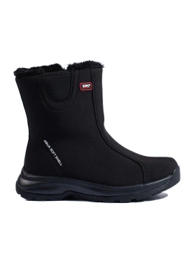 Cozy Black Softshell Snow Boots with Fleece Lining