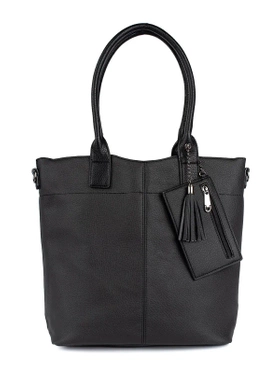 Stylish Black Shopper Bag with Handy Small Organizer