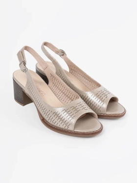 Women's Gold Low Heel Sandals
