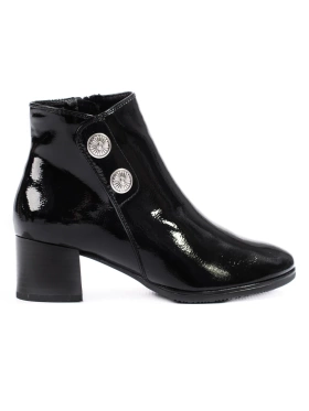 Classic Patent Ankle Boots with Block Heel