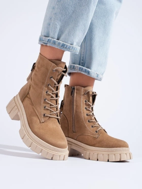 T.Sokolski Beige Suede Platform Boots