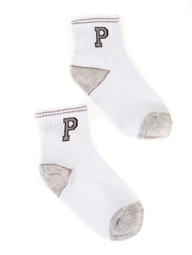 Children's White and Grey Socks