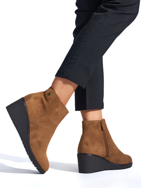 Brown Wedge Ankle Boots