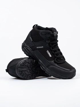 Lace-Up High-Top Trekking Boots - DK Softshell Black