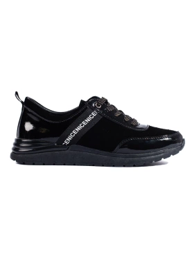 Black Leather Athletic Shoes