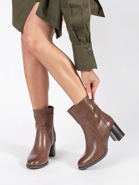 Sergio Leone Brown Leather Ankle Boots