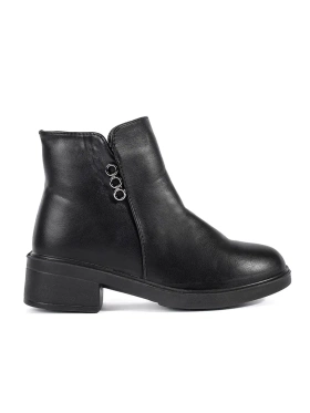 Classic Black Ankle Boots with Low Heel