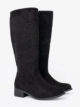 Suede Black Over-the-Knee Boots