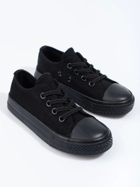 Black slip-on sneakers for kids