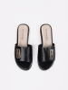 Women's black flat sandals