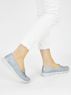 Blue Comfy Eco-Leather Loafers