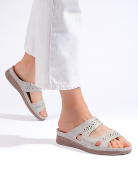 Comfortable Grey Slide Sandals