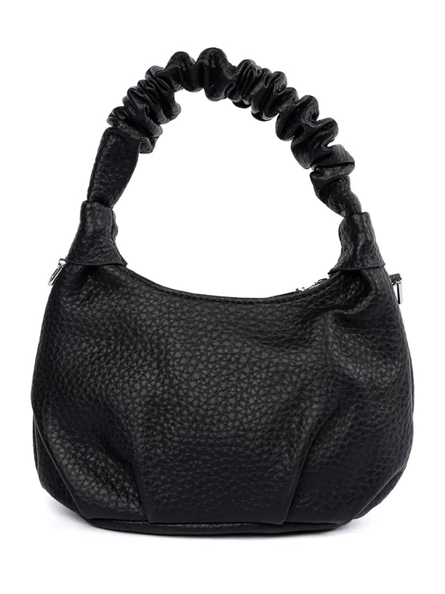 Small black bag with a ruched handle