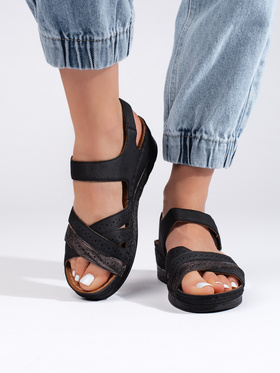 Black Velcro Sandals