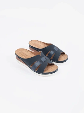 Comfortable flip-flops on low heels blue