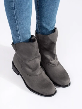 Chic Grey Slouchy Ankle Boots