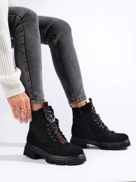 Suede Lace-Up Ankle Boots - Light and Stylish