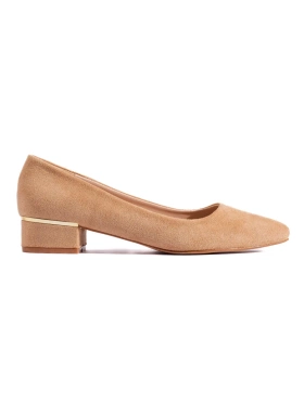 Classic Beige Low Heel Pumps