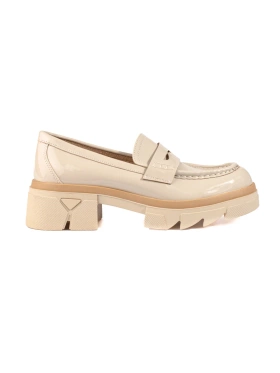 Classic Beige Platform Loafers