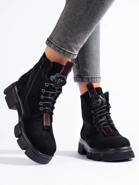 Suede Lace-Up Ankle Boots - Light and Stylish