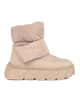 Warm Beige Snow Boots with Thick Soles