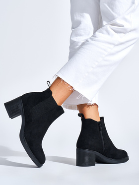 Chic Black Ankle Boots with Block Heels