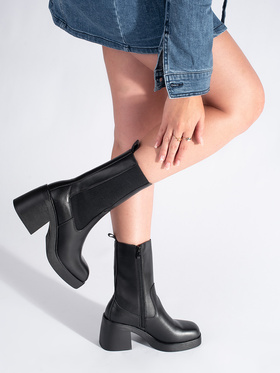 Black High Ankle Chelsea Boots Sergio Leone