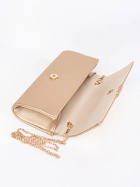 Chic Gold Mini Handbag with a Gold Buckle