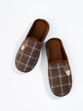 Cozy Brown Plaid Slippers