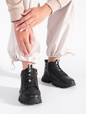 Sergio Leone Black Lace-Up Ankle Boots