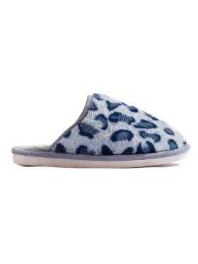 Blue Leopard Print Slippers