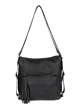 Stylish Black Backpack Purse with Tassels