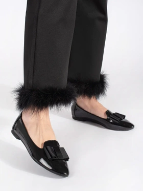 Black Ballet Flats with Bow