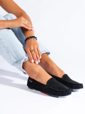 Women's Black Perforated Loafers