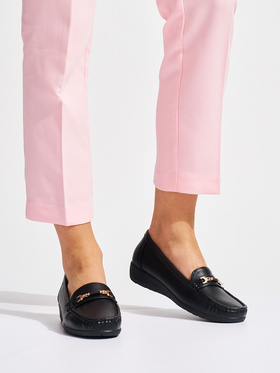 Black Loafers with Decorative Touch