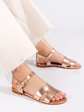 Golden Flat Sandals