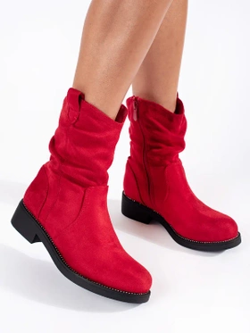 Red Suede Western Boots